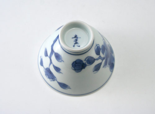 有田焼 青花 山茶花百合型煎茶