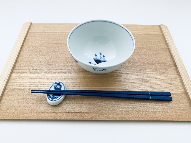 異人づくし3.8寸丸飯碗 しん窯青花